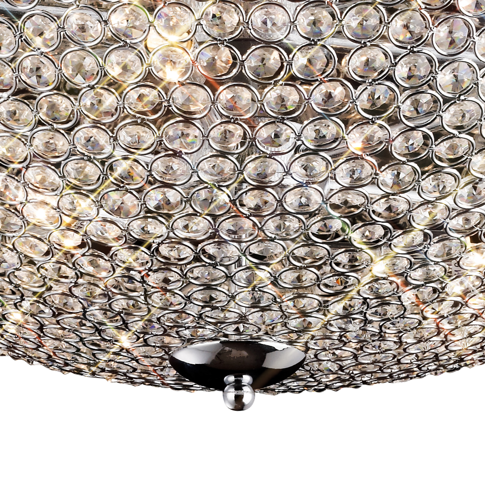 Ava Crystal  Flush Ceiling 9 Light IL30189  Diyas Ava Polished Chrome